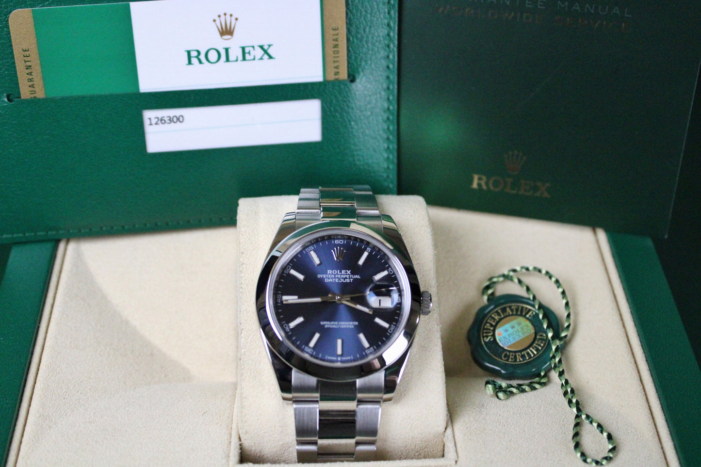 Rolex Datejust 41 126300 · Blue Dial · Smooth Bezel · Oyster · 41mm