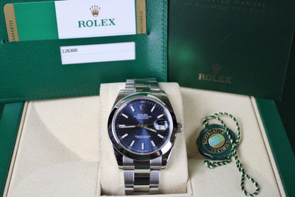 Rolex Datejust 41 126300 · Blue Dial · Smooth Bezel · Oyster · 41mm