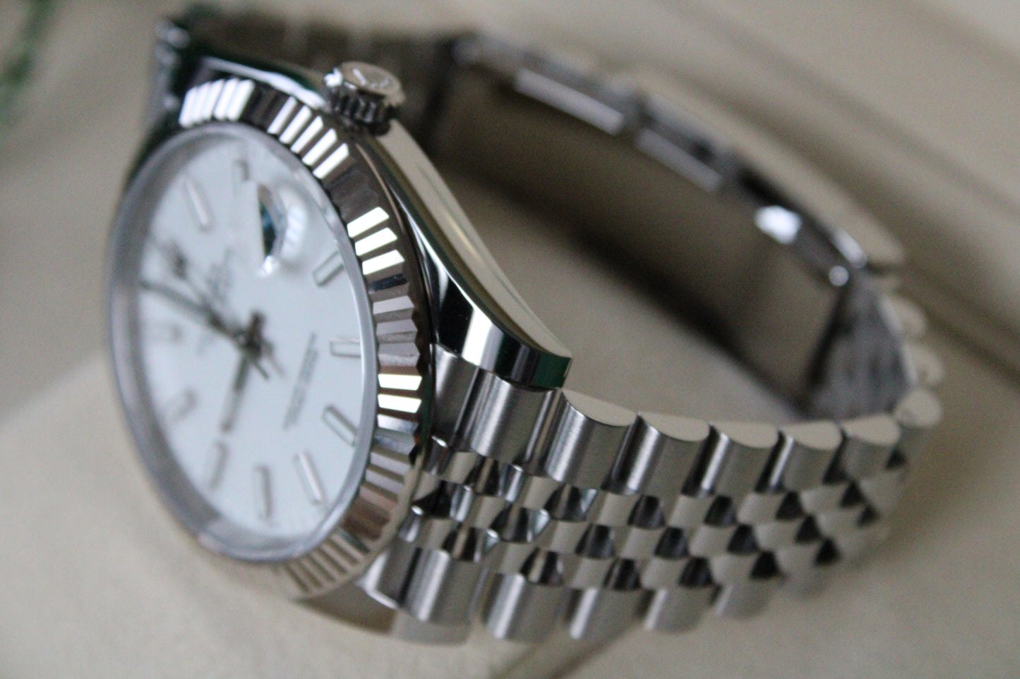 Rolex Datejust 41 126334 NEW · White Stick Dial · Fluted Bezel · Complete Set August 2025 · Brand New · Founder Purchased in Geneva