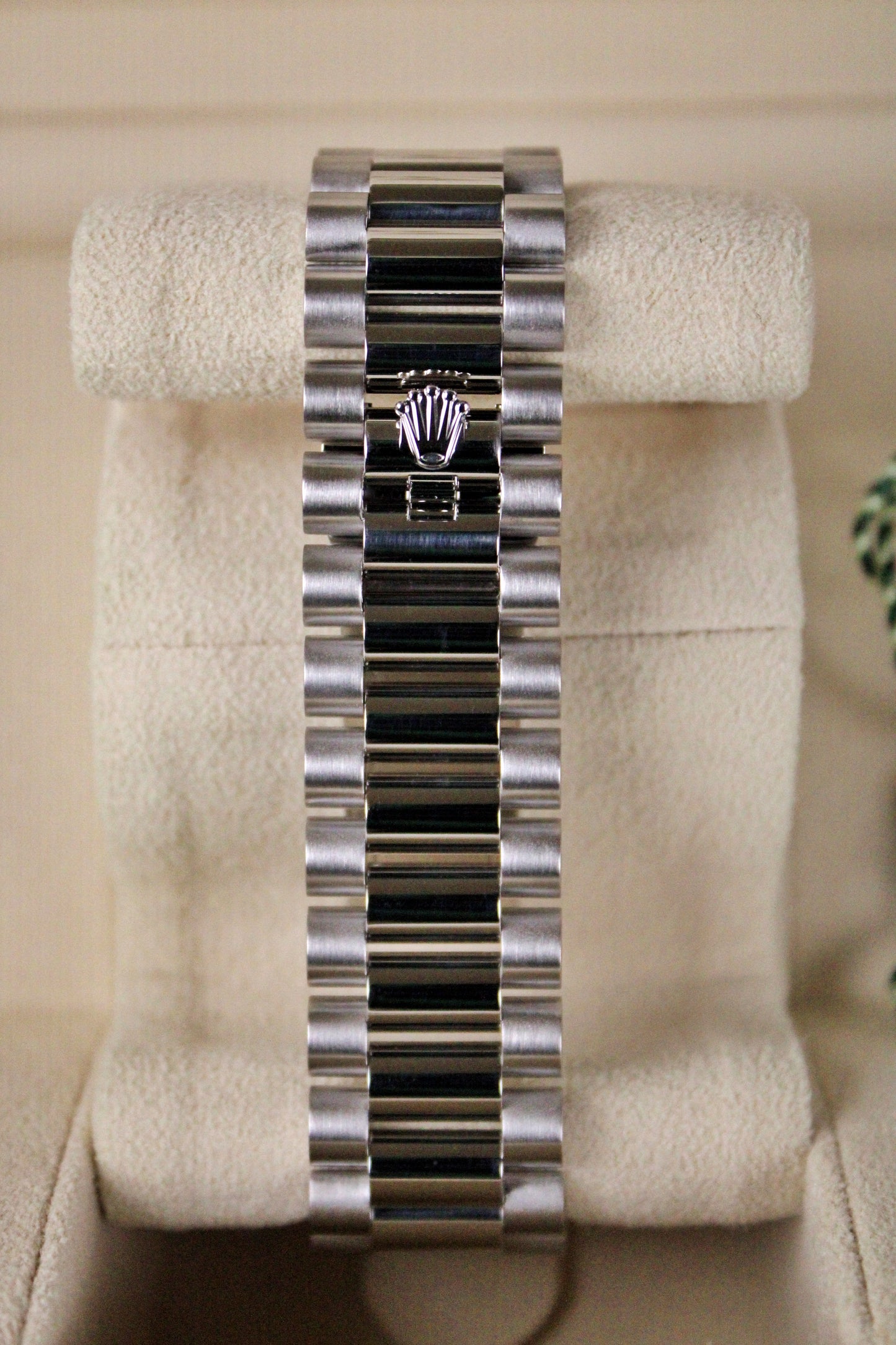 Rolex Day-Date 40 228396TBR · Full Platinum · Meteorite Dial · Baguette Diamond Bezel