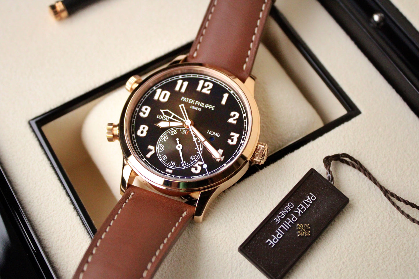Patek Philippe Pilot Travel Time 5524R-001 · Brand New · Rose Gold · Brown Dial · Full Set 2023 · Original AD Receipt · Box and Papers