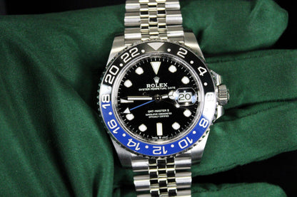 Rolex GMT-Master II Batman / Batgirl 126710BLNR · Blue-Black Ceramic · Jubilee · 40mm · 2019 · Box and Papers · Very Good Condition