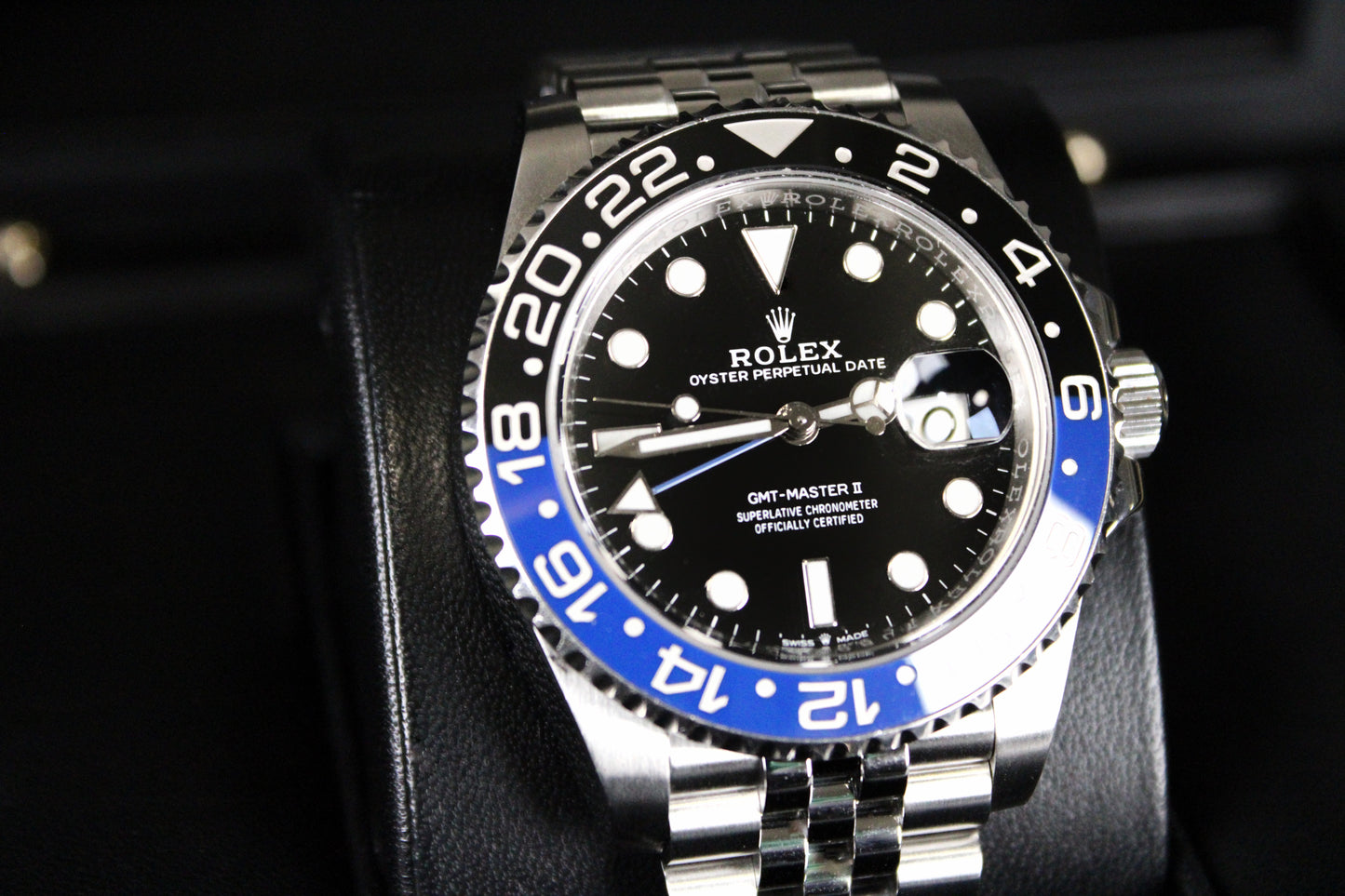 Rolex GMT-Master II Batman / Batgirl 126710BLNR · Blue-Black Ceramic · Jubilee · 40mm · 2019 · Box and Papers · Very Good Condition