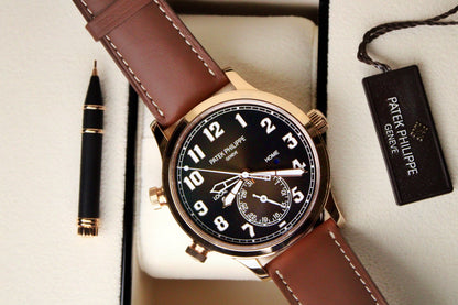 Patek Philippe Pilot Travel Time 5524R-001 · Brand New · Rose Gold · Brown Dial · Full Set 2023 · Original AD Receipt · Box and Papers