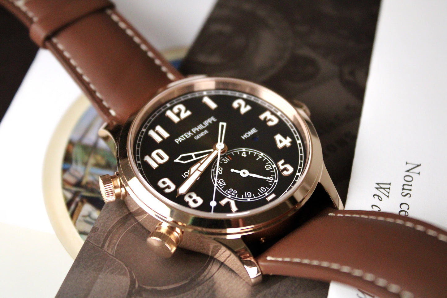 Patek Philippe Pilot Travel Time 5524R-001 · Brand New · Rose Gold · Brown Dial · Full Set 2023 · Original AD Receipt · Box and Papers