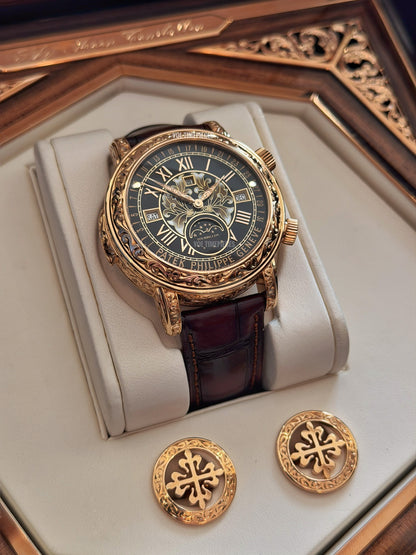 Patek Philippe Sky Moon Tourbillon 6002R-001 · Rose Gold · Grand Feu Enamel · 44mm · 2024 · Brand New · Full Set