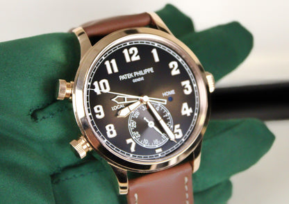 Patek Philippe Pilot Travel Time 5524R-001 · Brand New · Rose Gold · Brown Dial · Full Set 2023 · Original AD Receipt · Box and Papers