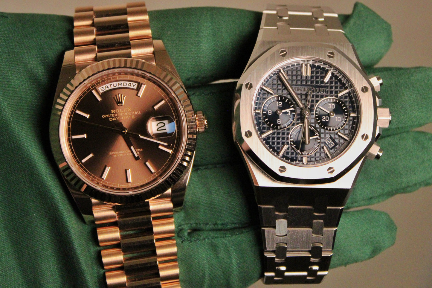 Rolex Day-Date 40 228235 · Everose · Chocolate Dial · Fluted Bezel · Full Set 2024 · Mint Condition