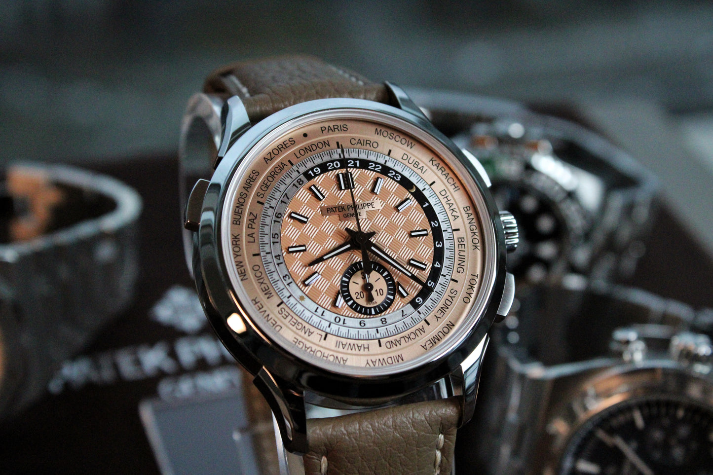 Patek Philippe World Time Flyback Chronograph 5935A Mint Condition Complete Set