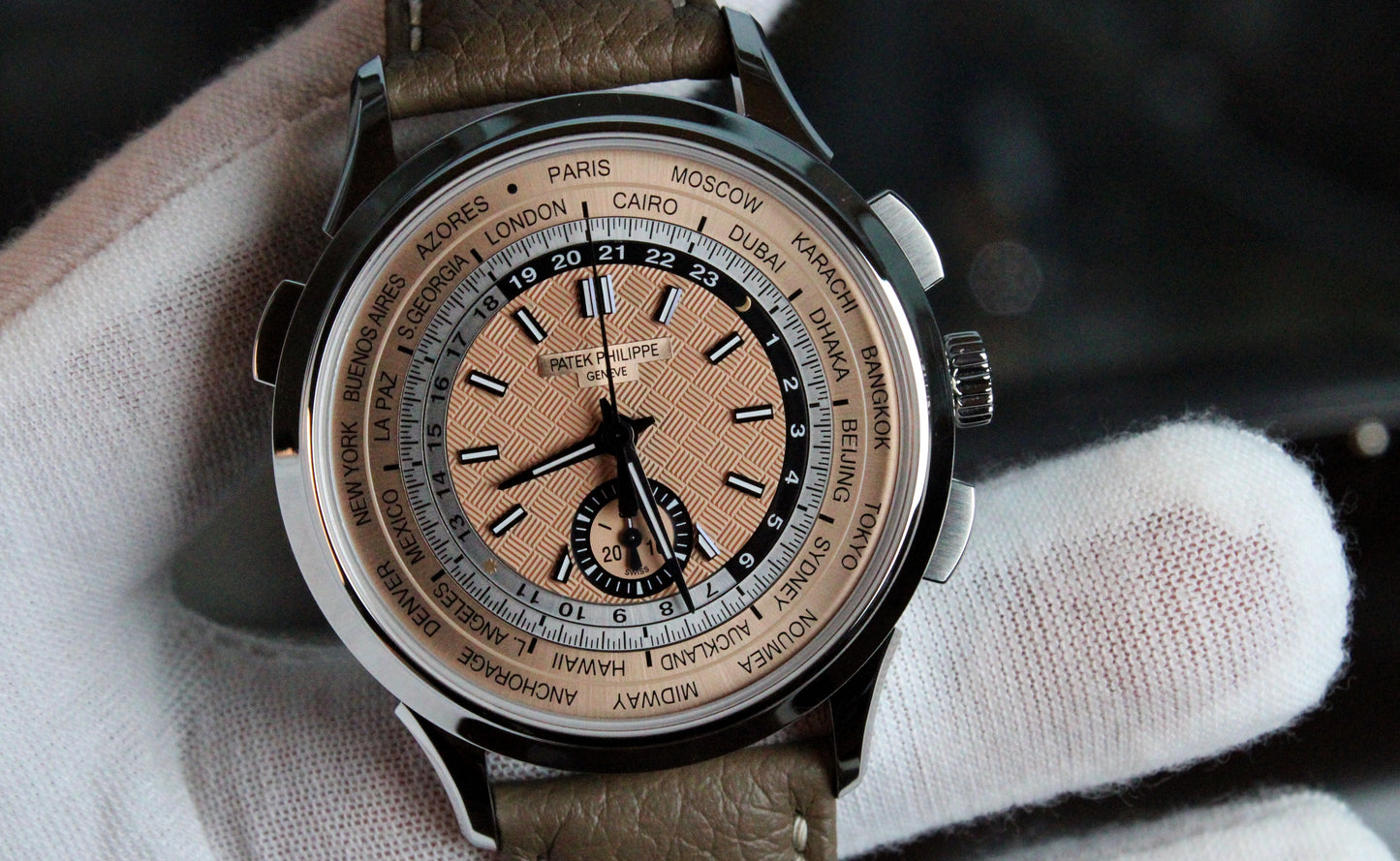 Patek Philippe World Time Flyback Chronograph 5935A Mint Condition Complete Set