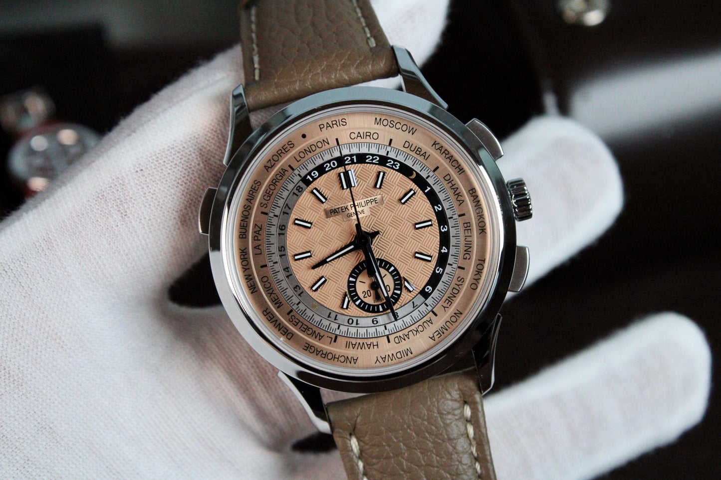 Patek Philippe World Time Flyback Chronograph 5935A Mint Condition Complete Set