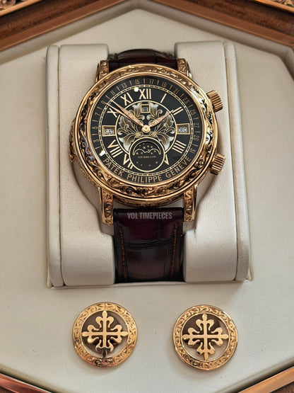 Patek Philippe Sky Moon Tourbillon 6002R-001 · Rose Gold · Grand Feu Enamel · 44mm · 2024 · Brand New · Full Set