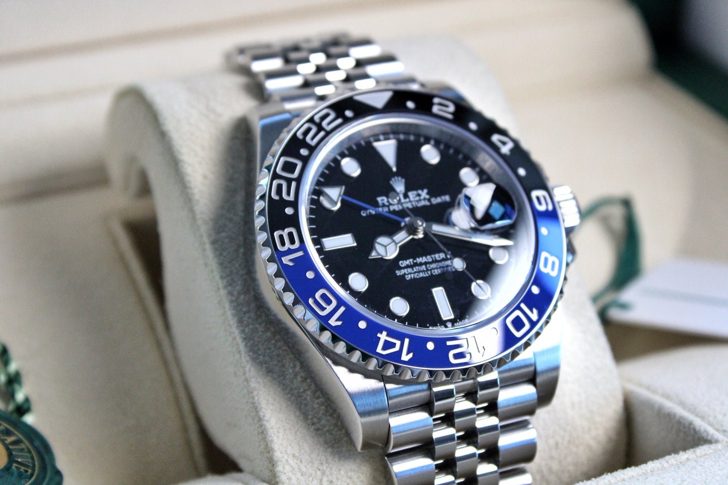 Rolex GMT-Master II 126710BLNR Batgirl/Batman on Jubilee 2021 Mint Condition Complete Set