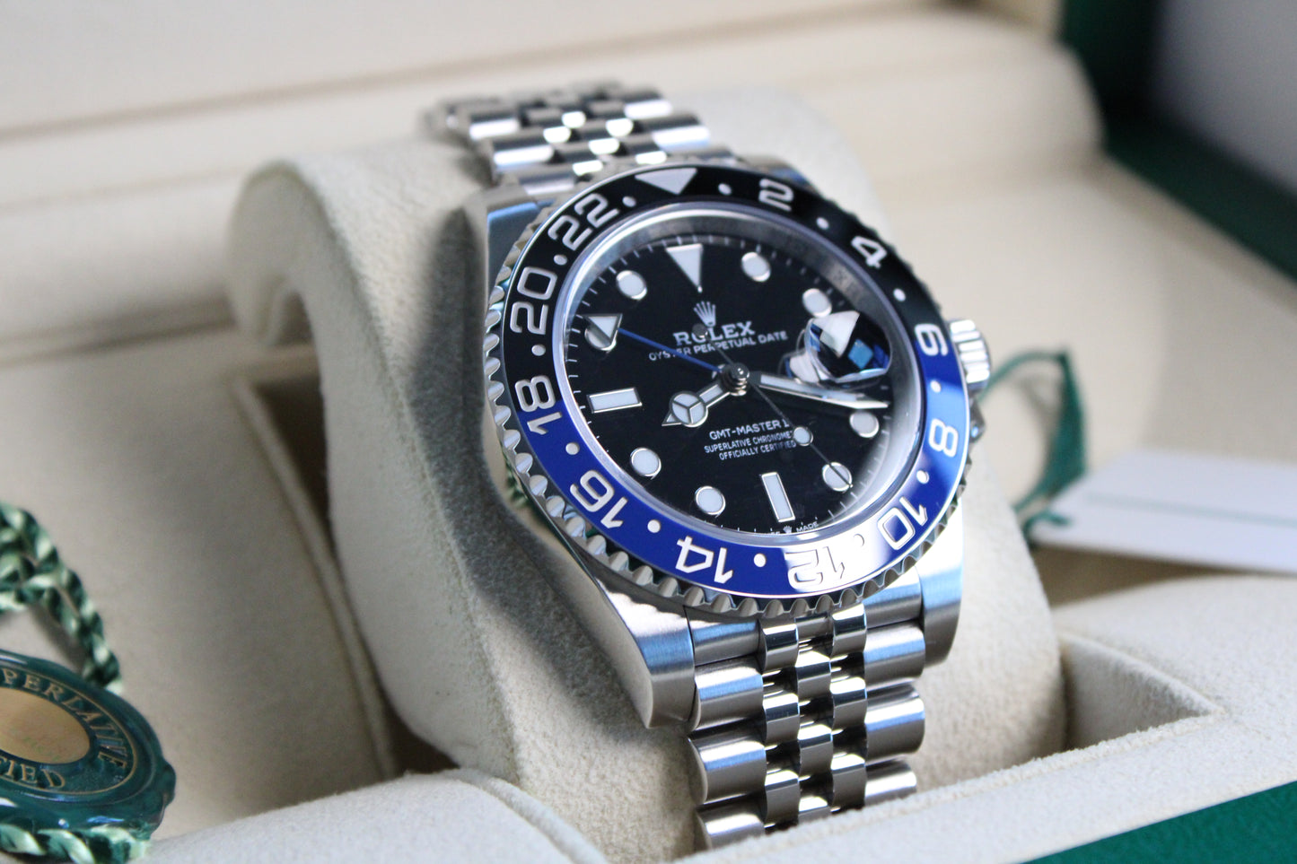 Rolex GMT-Master II 126710BLNR Batgirl/Batman on Jubilee 2021 Mint Condition Complete Set