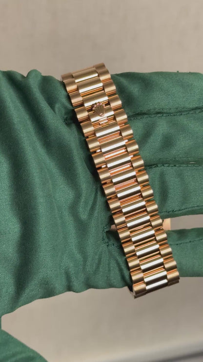 Rolex Day-Date 40 228235 · Everose · Chocolate Dial · Fluted Bezel · Full Set 2024 · Mint Condition